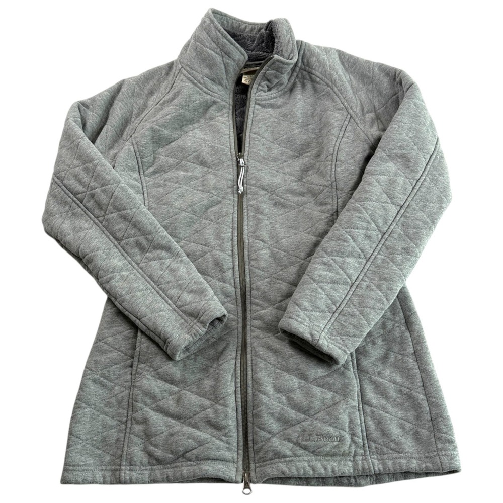 LL Bean Quilted Fleece Lined Jacket Sz XS Petite Full Zip Outdoor Hike Camp Cozy - Picture 7 of 10